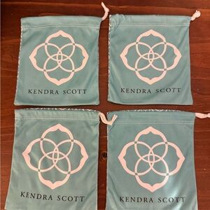 Kendra Scott Teal Pouches with White Logo